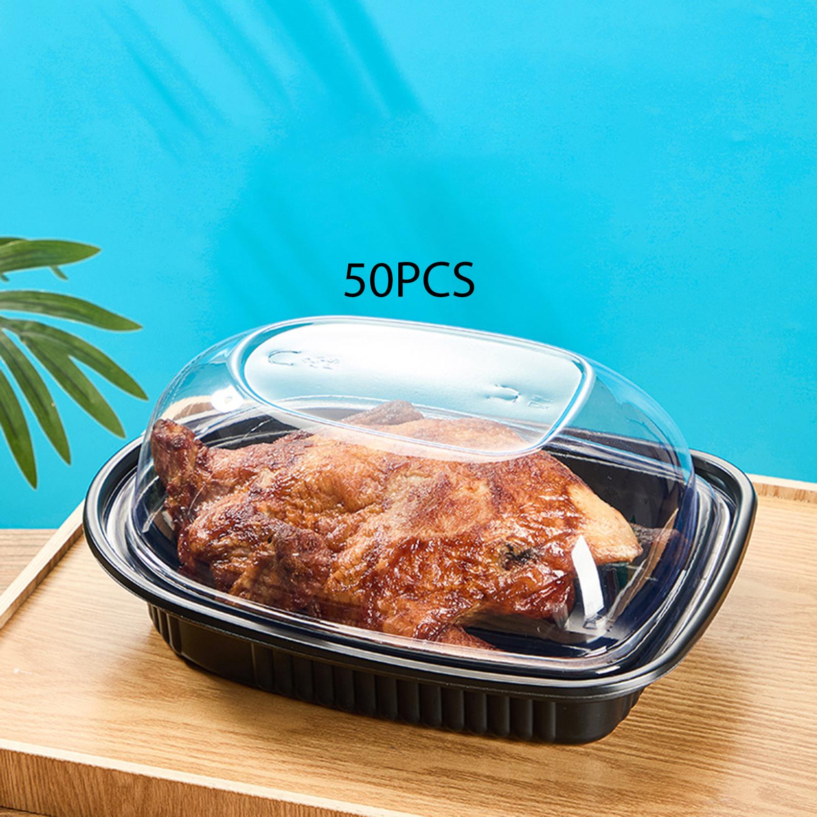 Meal Prep With Chicken - กล่องใส่ไก่ย่างแบบใช้แล้วทิ้ง กล่องเก็บอาหารขนาดใหญ่พร้อมฝาใส สำหรับจัดเลี้ยงและงานอีเว้นท์