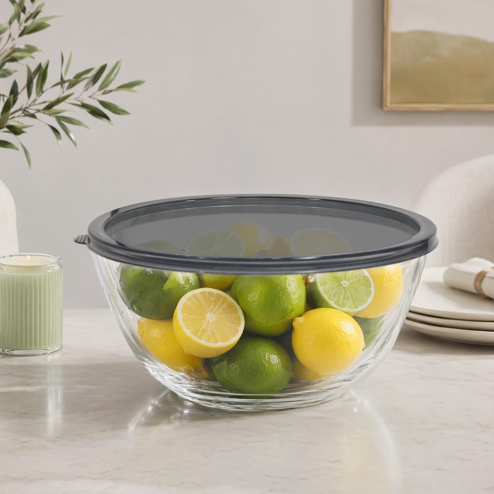 Meal Prep Oven Safe Containers - ชามปาร์ตี้พร้อมฝาปิด ชามแก้วผสมอาหารพร้อมฝาปิด ทนความร้อน ใช้กับเตาอบได้ ภาชนะใส่สลัด 4500