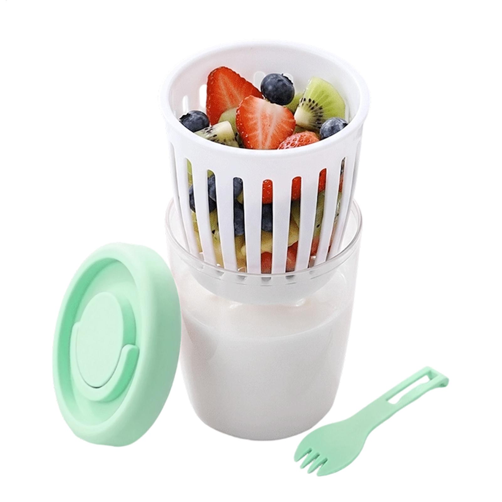 Meal Prep Yogurt Cups - ถ้วยโยเกิร์ตพร้อมฝาปิด กระปุกเก็บอาหารแบบสุญญากาศพร้อมส้อม ภาชนะเตรียมอาหารโยเกิร์ตสำหรับข้าวโอ๊ตแช่แข็ง ขนม และไอศกรีม