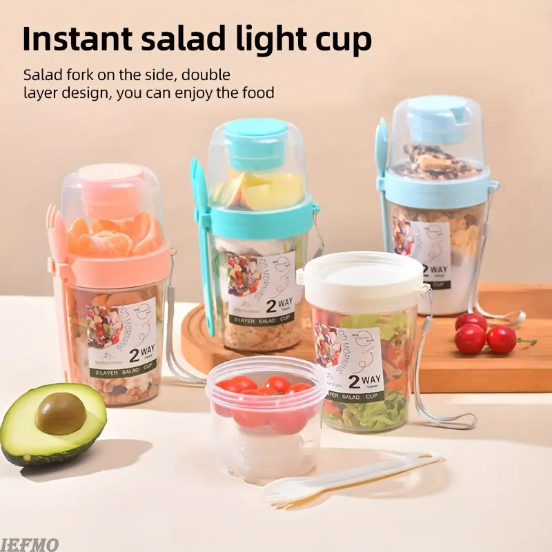 ชุดชามสลัดพกพาพร้อมส้อมในตัวแล - Meal Prep Yogurt Cups บทวิจารณ์และราคา