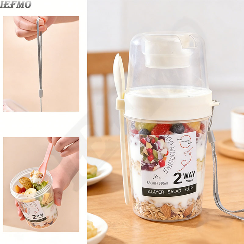ชุดชามสลัดพกพาพร้อมส้อมในตัวแล - Meal Prep Yogurt Cups บทวิจารณ์และราคา