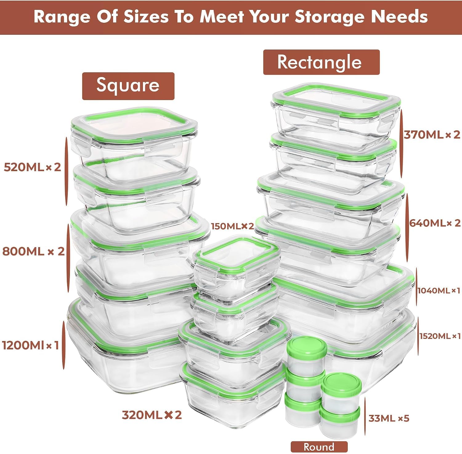 ชุดภาชนะเก็บอาหารแก้วสุญญากาศ  - Meal Prep Oven Safe Containers บทวิจารณ์และราคา