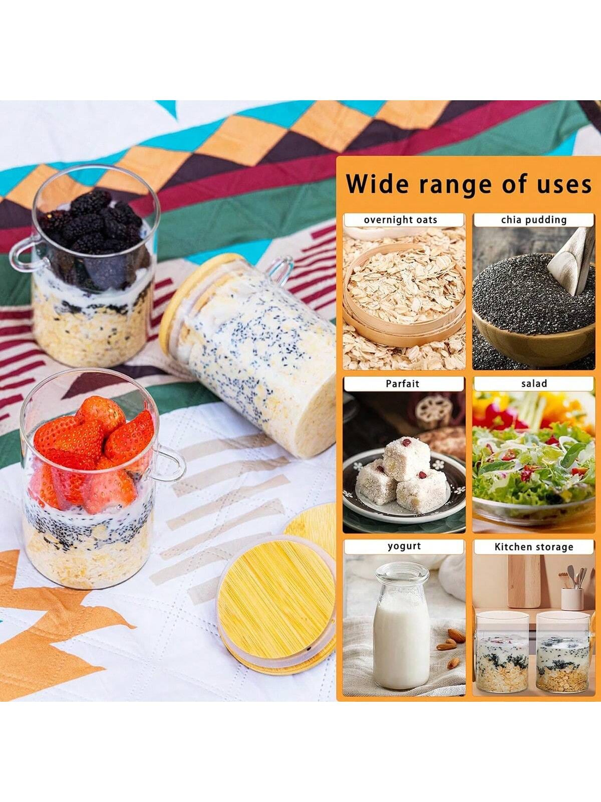 ชุด 4 ชิ้น โหลแก้วสำหรับเก็บอา - Meal Prep Yogurt Cups บทวิจารณ์และราคา