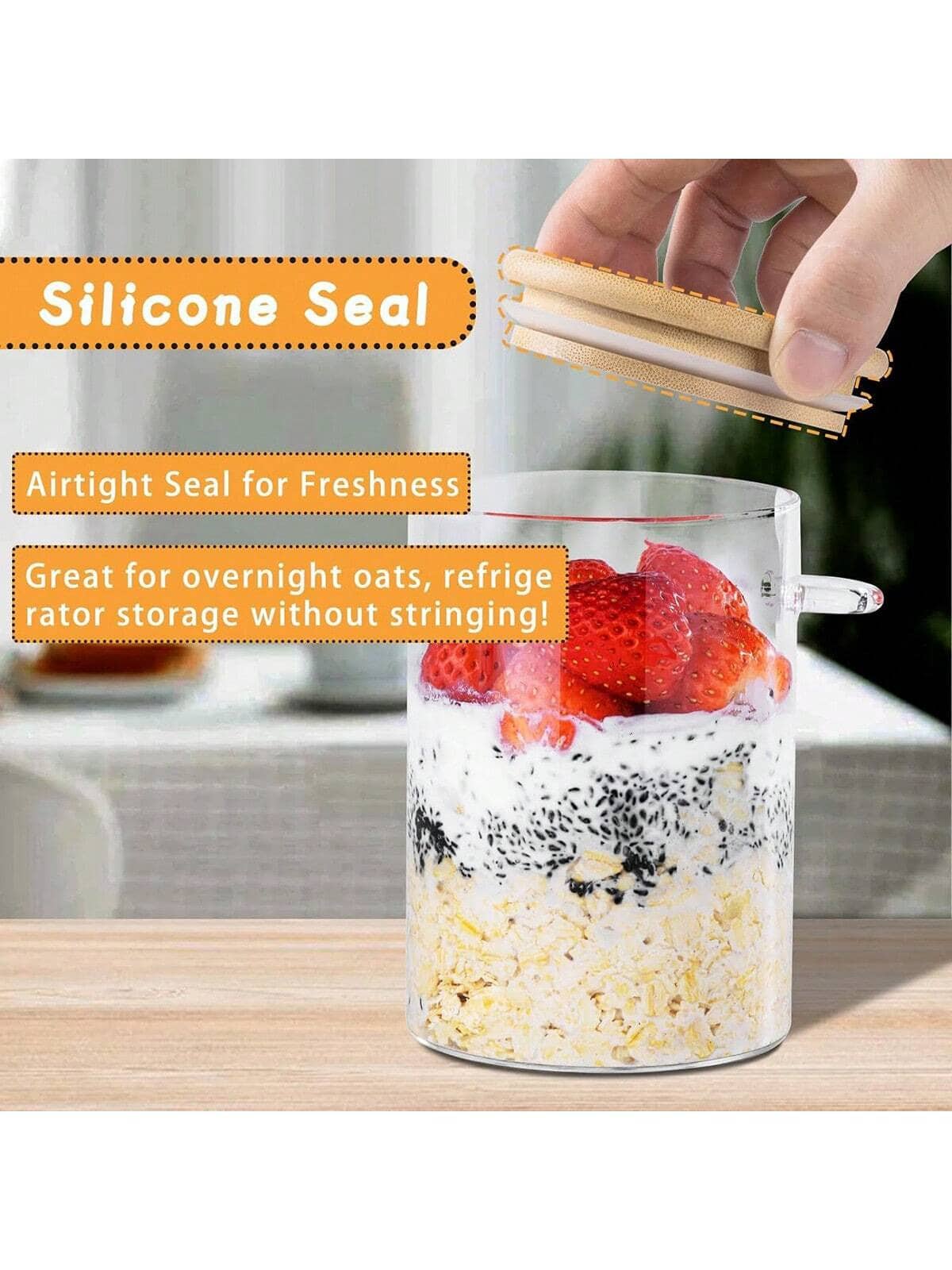 ชุด 4 ชิ้น โหลแก้วสำหรับเก็บอา - Meal Prep Yogurt Cups บทวิจารณ์และราคา