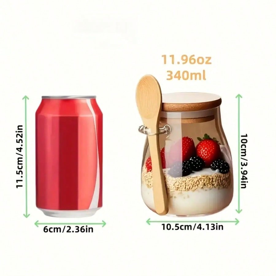 ชุด 4 ชิ้น ภาชนะใส่โอเวอร์ไนท์ - Meal Prep Yogurt Cups บทวิจารณ์และราคา