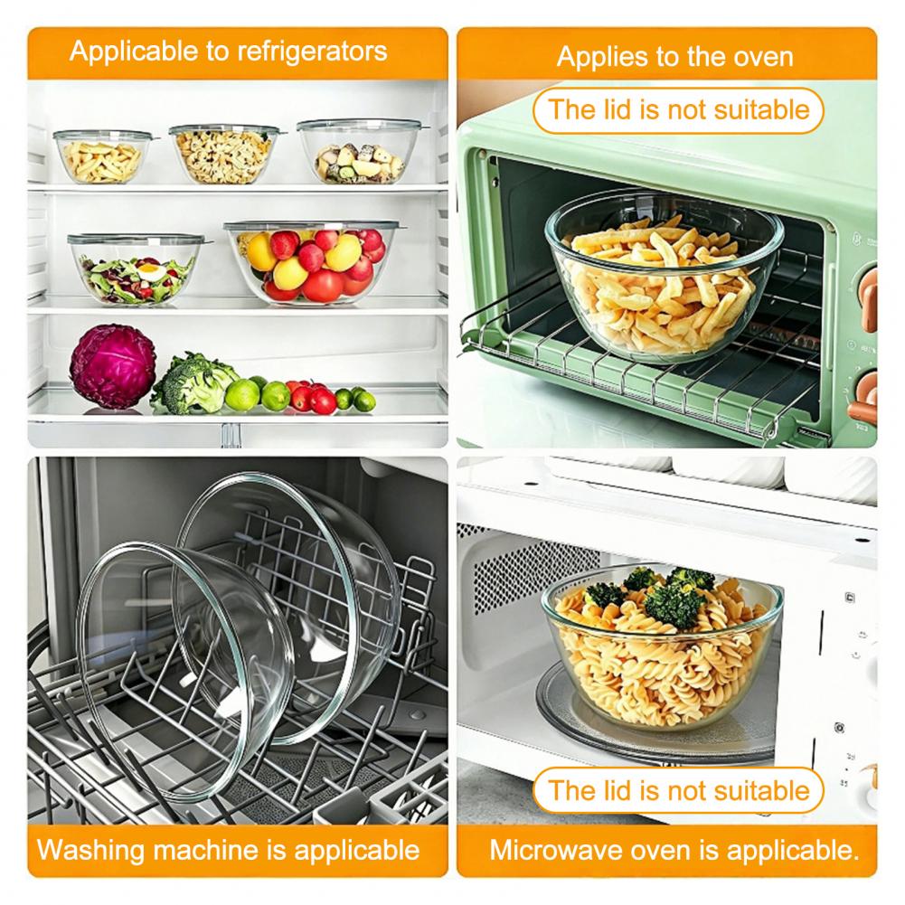ชามปาร์ตี้พร้อมฝาปิด ชามแก้วผส - Meal Prep Oven Safe Containers บทวิจารณ์และราคา
