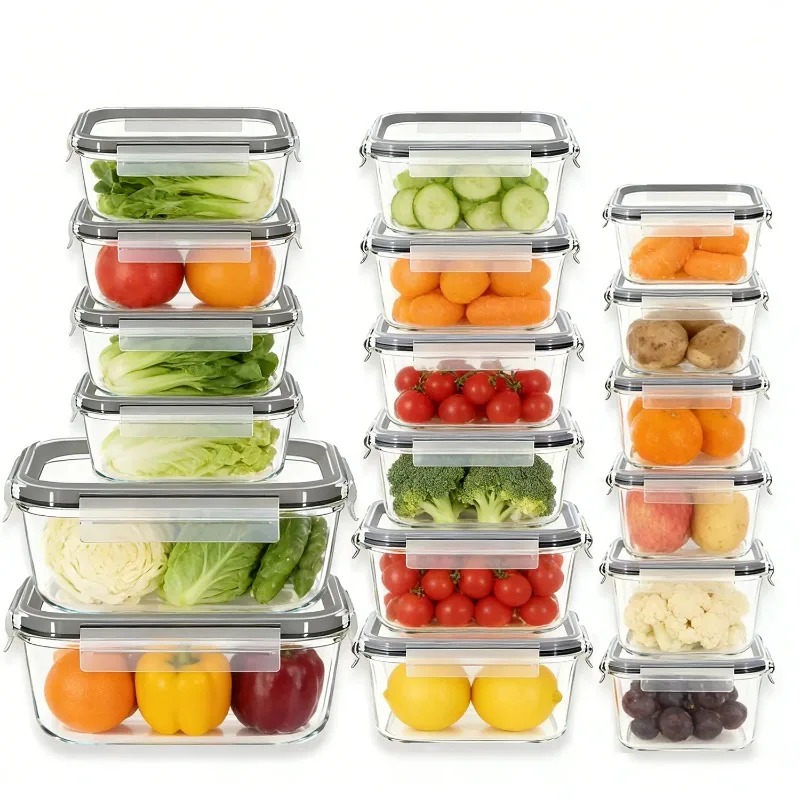 ชุดภาชนะเก็บอาหารแก้ว 18 ชิ้น, - Meal Prep Oven Safe Containers บทวิจารณ์และราคา