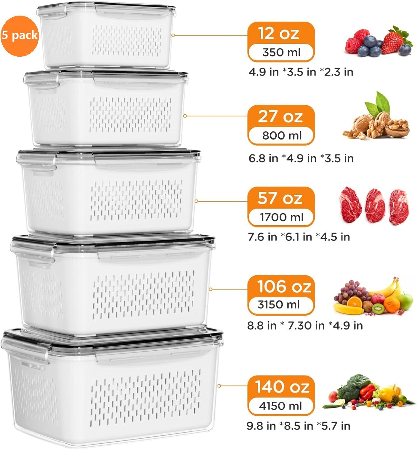 ชุดกล่องถนอมอาหารสุญญากาศ 4/5/ - Meal Prep Oven Safe Containers บทวิจารณ์และราคา