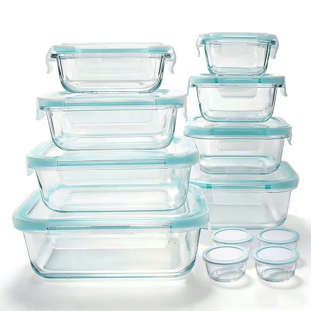 ชุดกล่องเก็บอาหารแก้ว 24 ชิ้น  - Meal Prep Oven Safe Containers บทวิจารณ์และราคา